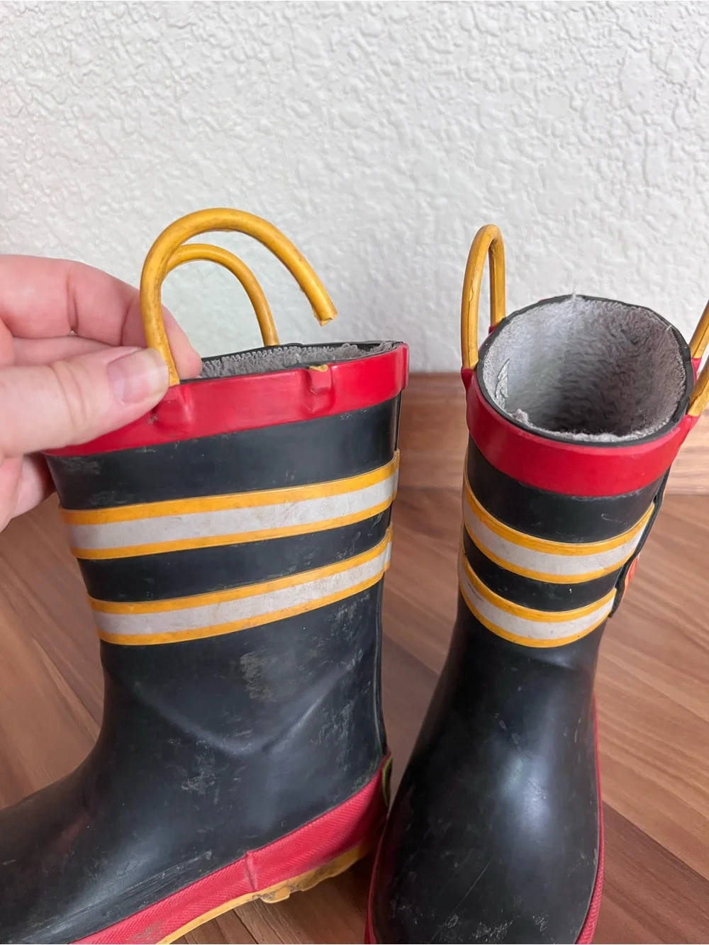 Western Chief Kids Fire Rescue Rain Boots - Black, Red & Yellow